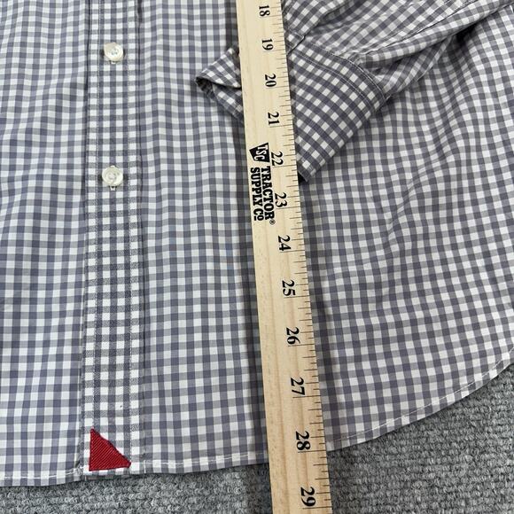 Untuckit Shirt Mens L Grey Gingham Checkered Long Sleeve Stretch Performance - Picture 4 of 9